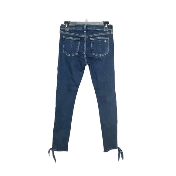 Rag & Bone Stevie Ankle Tie Bow Hem Denim Dark Wash Jeans Size 27 - Picture 3 of 8